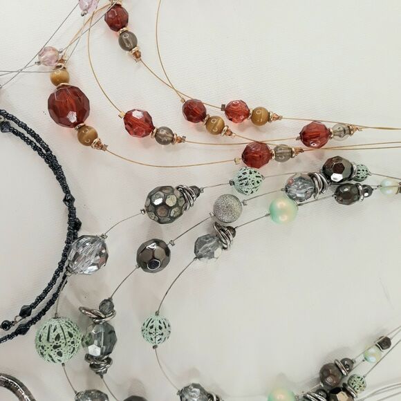 Necklaces Lot of 6 Wire Choker Charms Copper Stones Beads Vintage to Today - Picture 7 of 9